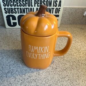 Rae Dunn Pumpkin Everything Mug with Lid - Orange